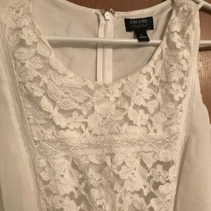 Sleeveless top with lace and sheer detail